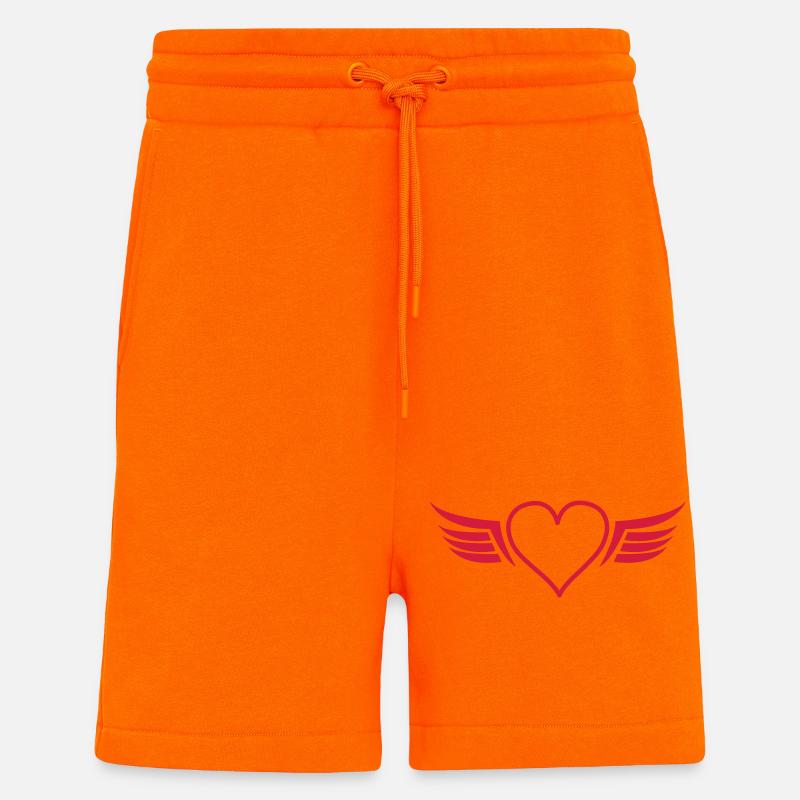 Ailes de cœur - Short bio décontracté fabriqué en UE - SUNSET ORANGE