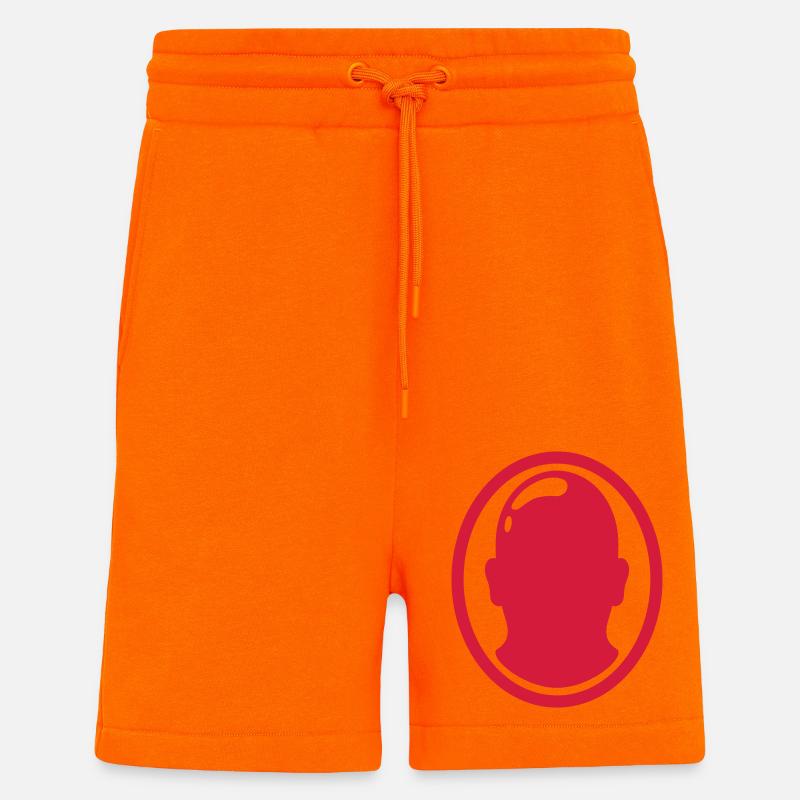 Silhouette Glatzkopf Mann Logo - Shorts - made by SPREAD - SUNSET ORANGE