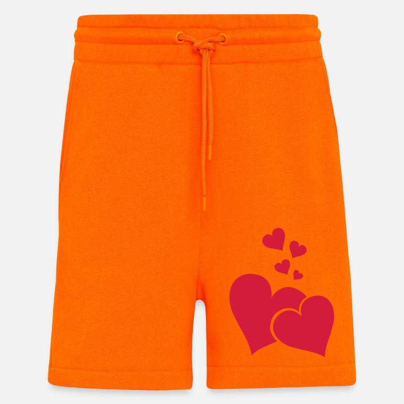 Cœur - Short bio décontracté fabriqué en UE - SUNSET ORANGE