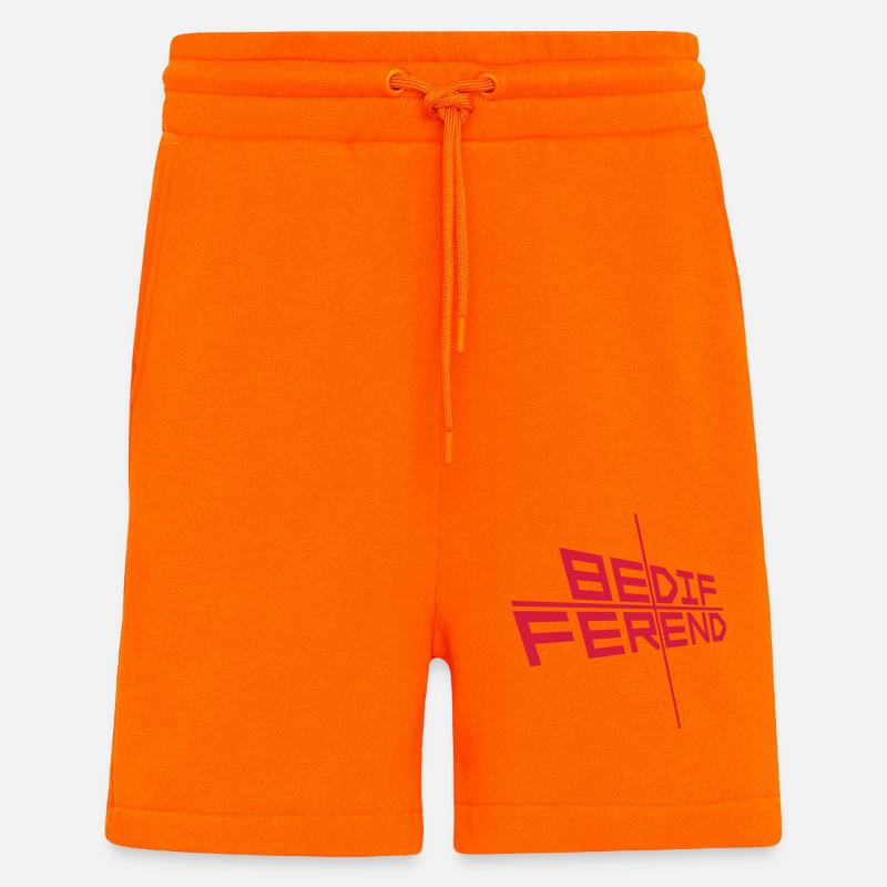 Soyez différent Logo Design - Short bio décontracté fabriqué en UE - SUNSET ORANGE