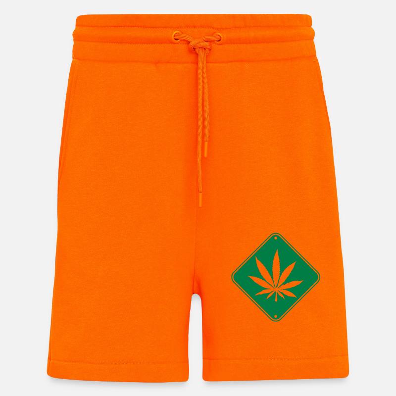 Avis de zone de mauvaises herbes - Short bio décontracté fabriqué en UE - SUNSET ORANGE