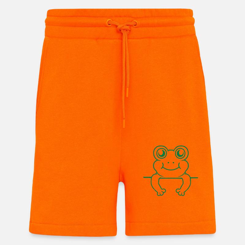 Mauer Frosch Schild Comic - Shorts - made by SPREAD - SUNSET ORANGE
