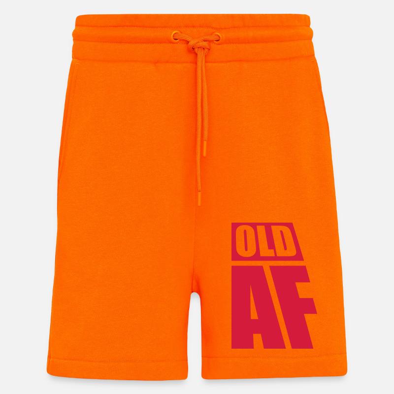 old AF Text Logo - Shorts - made by SPREAD - SUNSET ORANGE