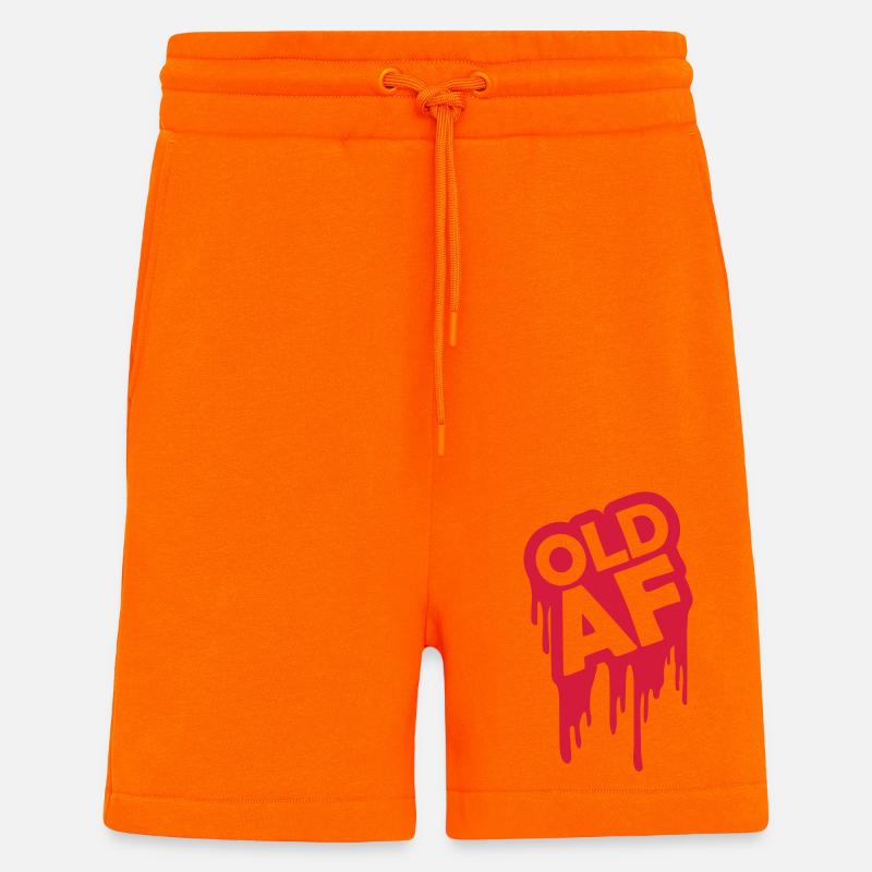 ancien logo de texte AF - Short bio décontracté fabriqué en UE - SUNSET ORANGE