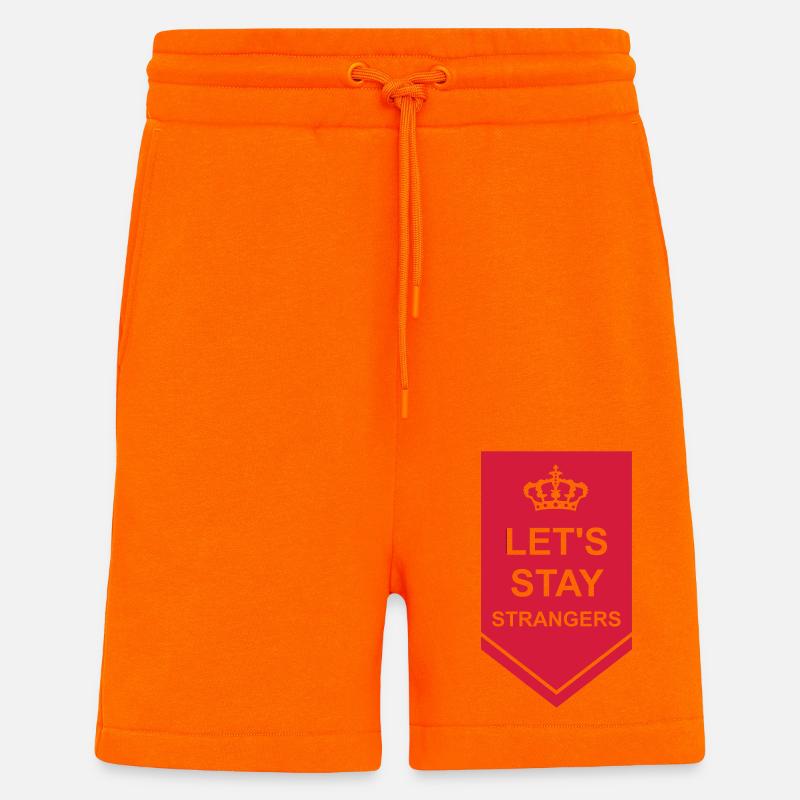 Citation Restons Strangers - Short bio décontracté fabriqué en UE - SUNSET ORANGE
