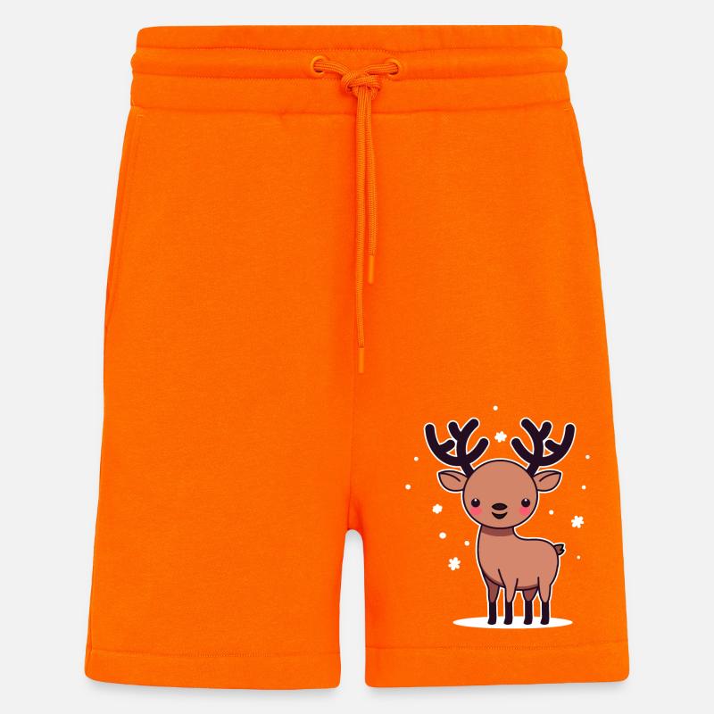 wintry deer - Shorts - made by SPREAD - SUNSET ORANGE