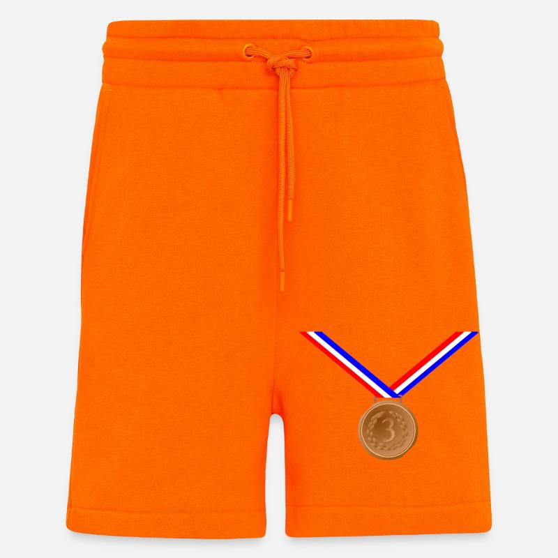 Médaille de bronze 3ème - Short bio décontracté fabriqué en UE - SUNSET ORANGE