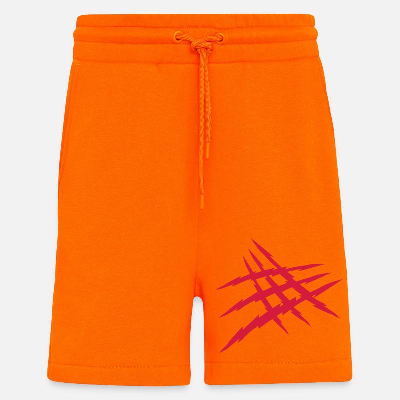 Rayures de griffe de monstre - Short bio décontracté fabriqué en UE - SUNSET ORANGE