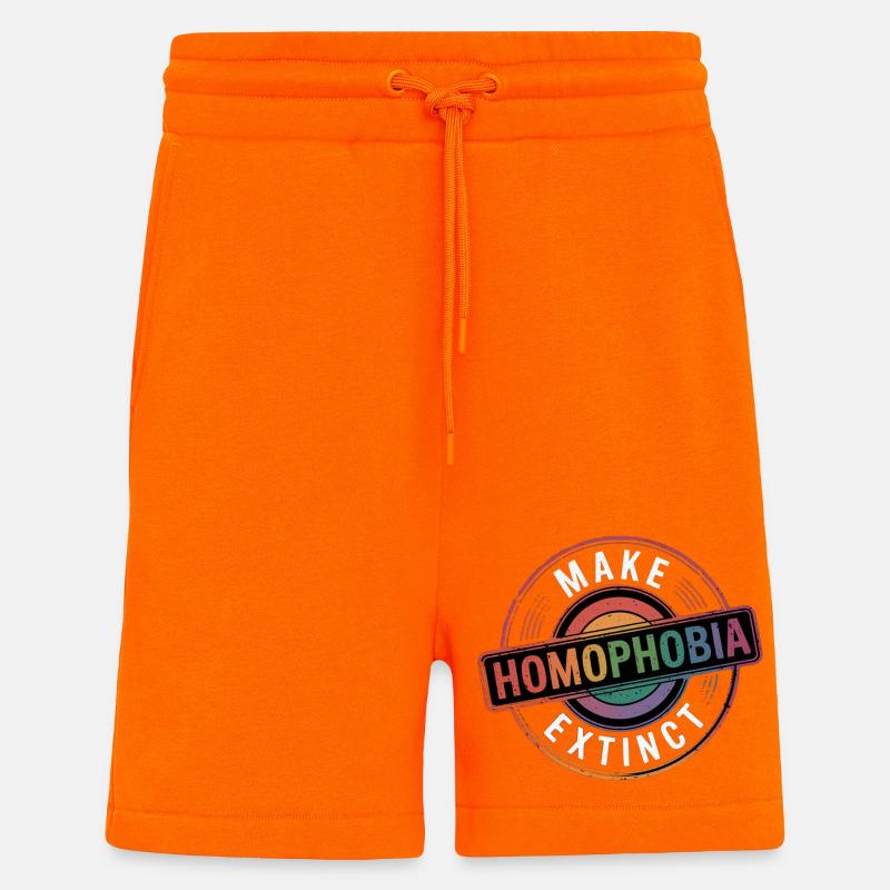 Make Homophobia Extinct 8 - Shorts - made by SPREAD - SUNSET ORANGE