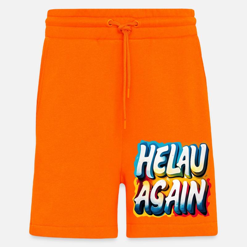 Helau Again Carnaval Carnaval - Short bio décontracté fabriqué en UE - SUNSET ORANGE
