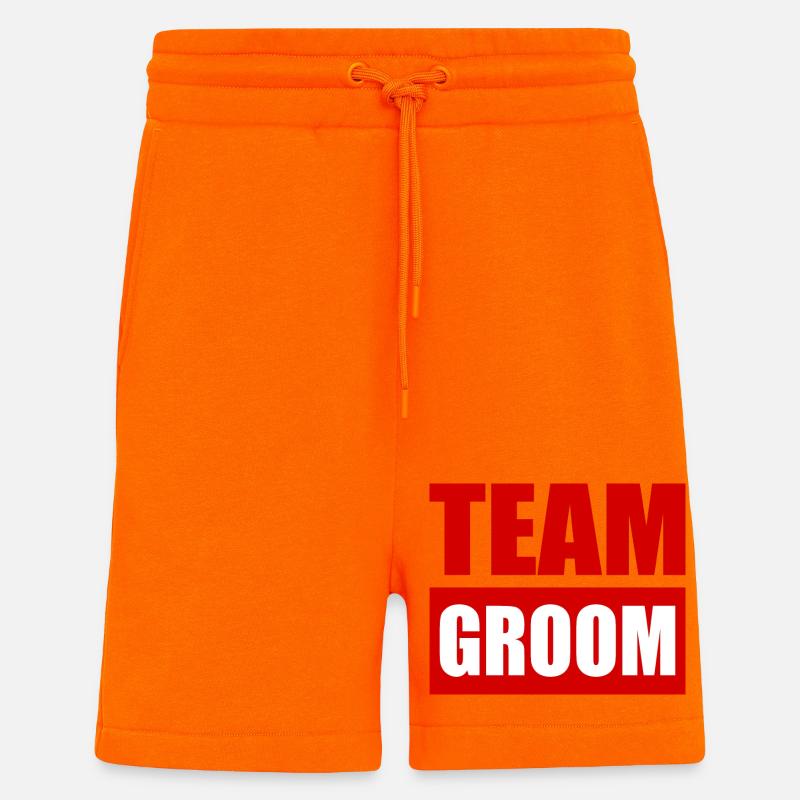 Team groom - Short bio décontracté fabriqué en UE - SUNSET ORANGE