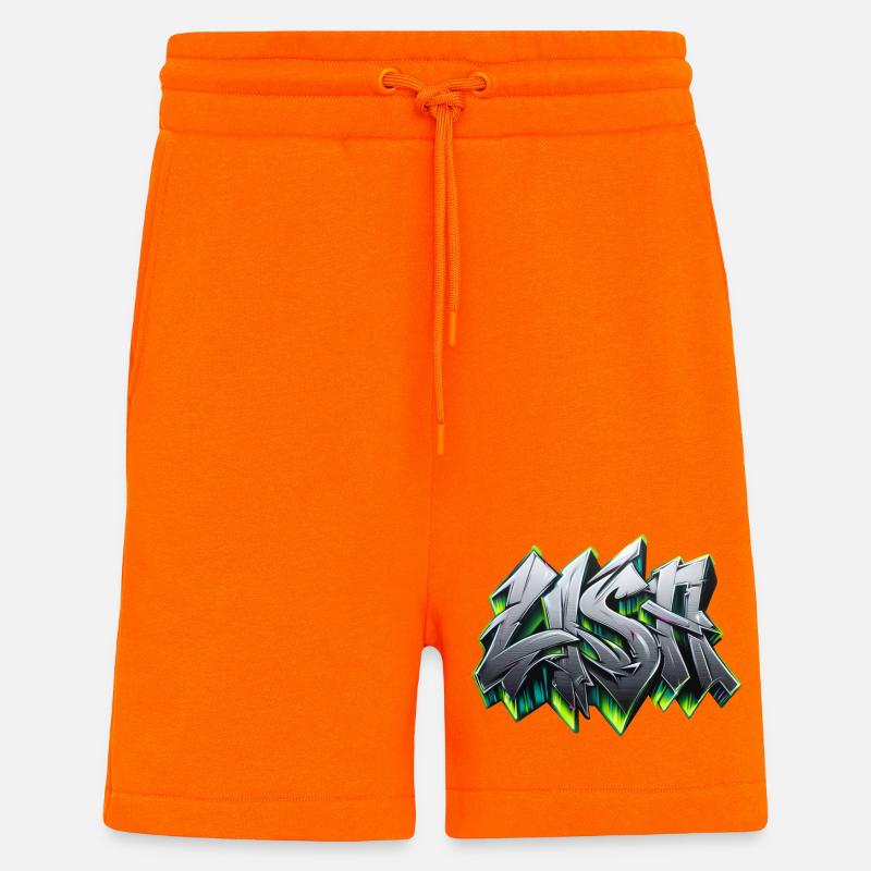 Lisa name graffiti - Shorts - made by SPREAD - SUNSET ORANGE