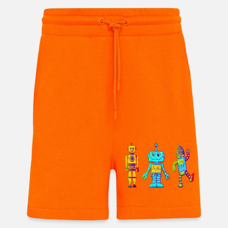 Image d'enfant robot - Short bio décontracté fabriqué en UE - SUNSET ORANGE