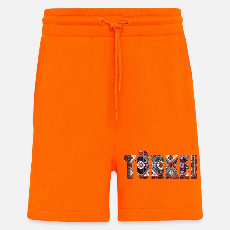 tapis de dinde - Short bio décontracté fabriqué en UE - SUNSET ORANGE