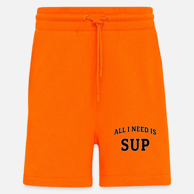 All I need is SUP - Short bio décontracté fabriqué en UE - SUNSET ORANGE