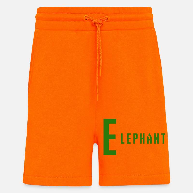 Éléphant - Short bio décontracté fabriqué en UE - SUNSET ORANGE