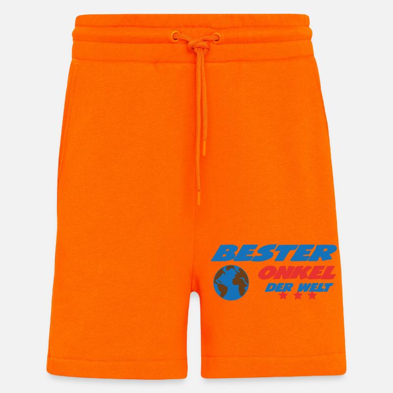 Bester ONKEL der welt - Short bio décontracté fabriqué en UE - SUNSET ORANGE