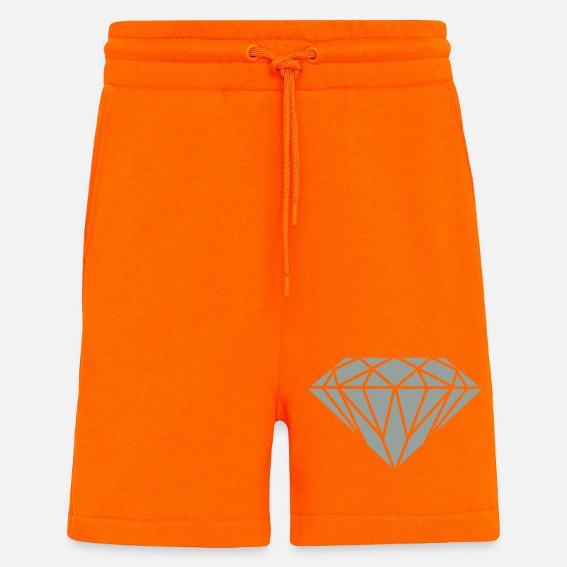 Diamant - Short bio décontracté fabriqué en UE - SUNSET ORANGE