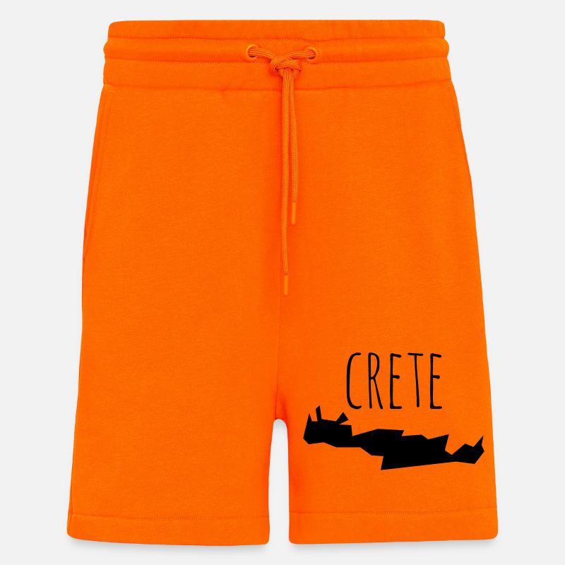crete - Short bio décontracté fabriqué en UE - SUNSET ORANGE