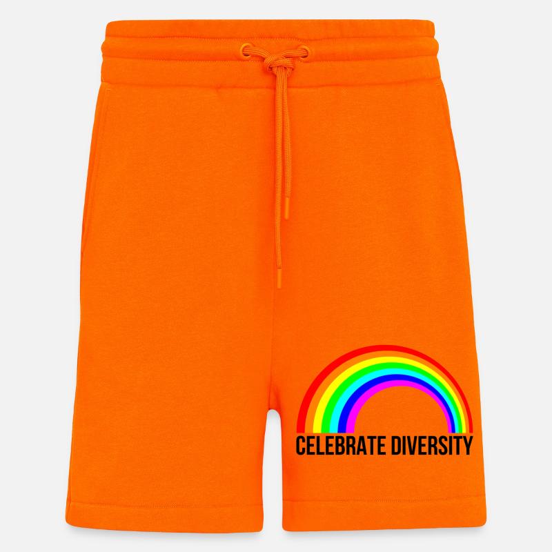 Celebrate Diversity Rainbow Statement - Shorts - made by SPREAD - SUNSET ORANGE