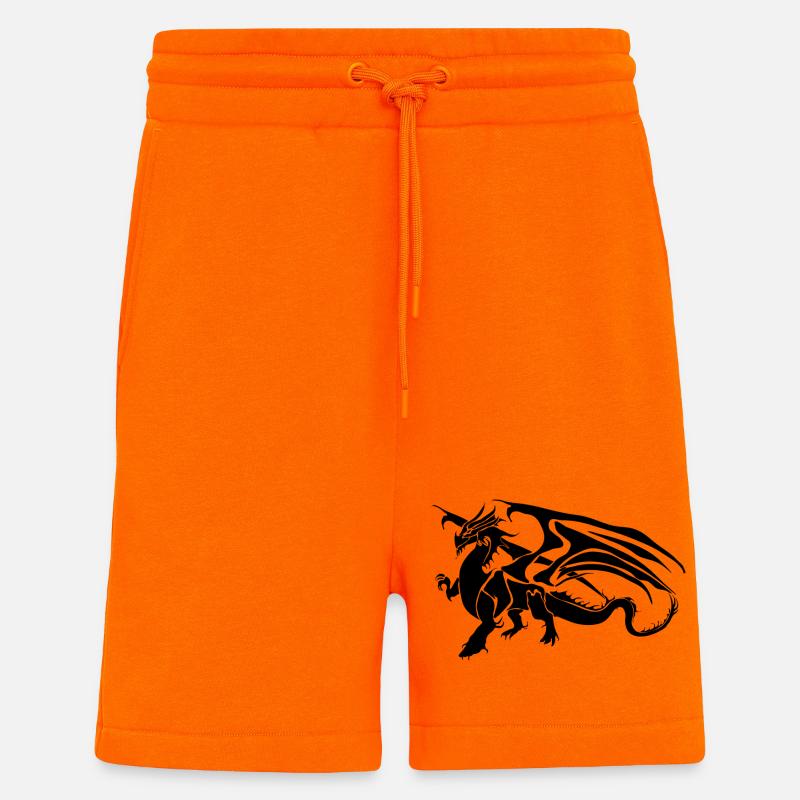 schwarzer Drache - Shorts - made by SPREAD - SUNSET ORANGE