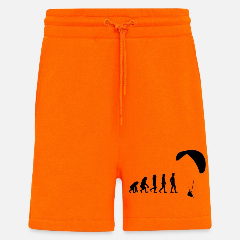 Planeur de l’évolution - Short bio décontracté fabriqué en UE - SUNSET ORANGE