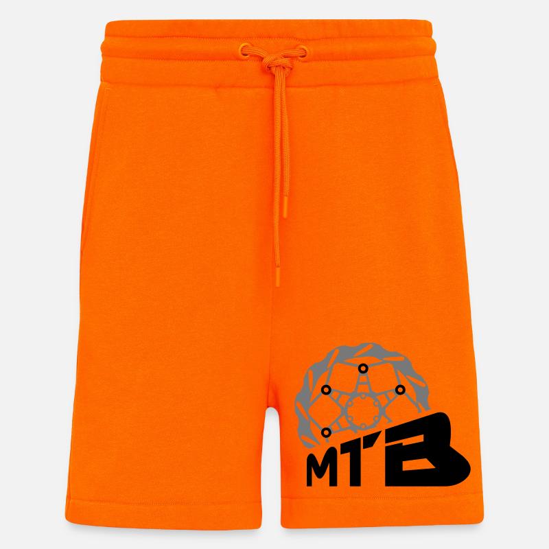 Disque de frein VTT - Short bio décontracté fabriqué en UE - SUNSET ORANGE