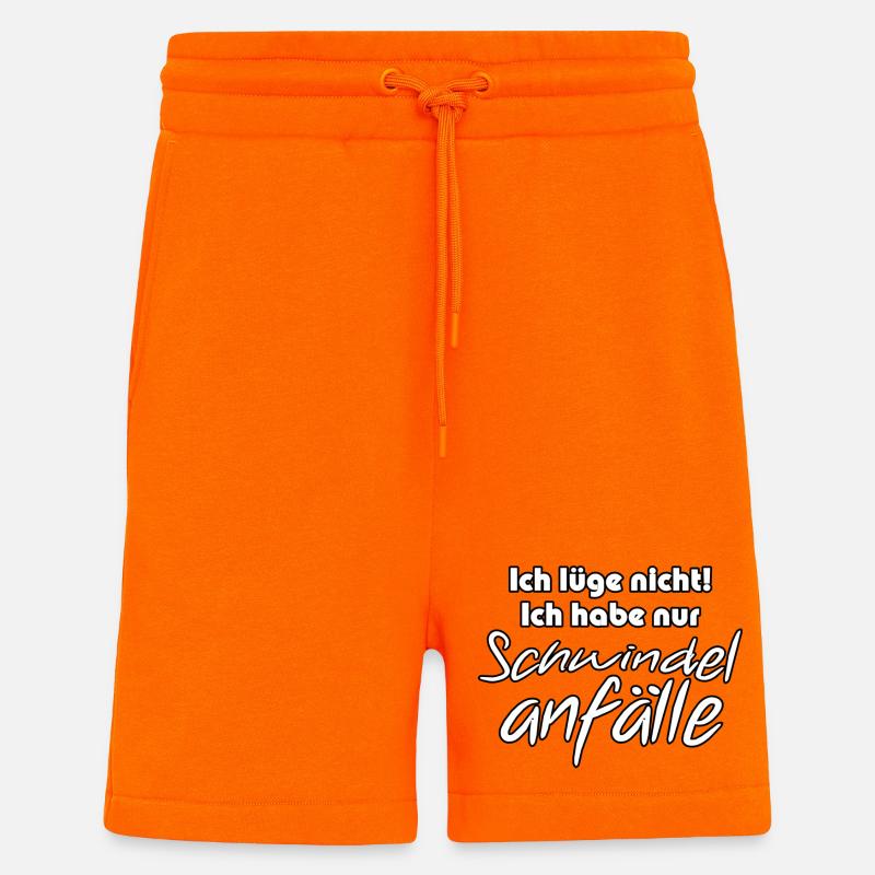 Schwindelanfälle - Lügner Spruch Geschenk - Shorts - made by SPREAD - SUNSET ORANGE