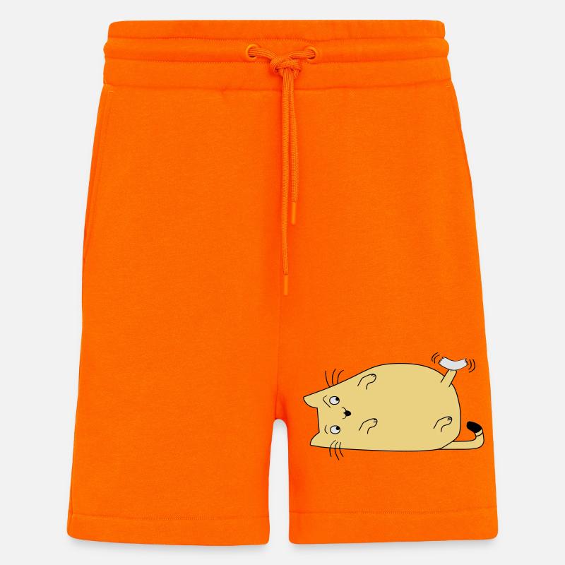 Chat avec du ruban adhésif - Short bio décontracté fabriqué en UE - SUNSET ORANGE