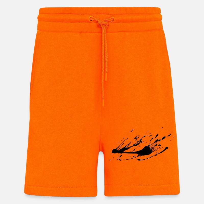 Image d’éclaboussure de peinture # - Short bio décontracté fabriqué en UE - SUNSET ORANGE