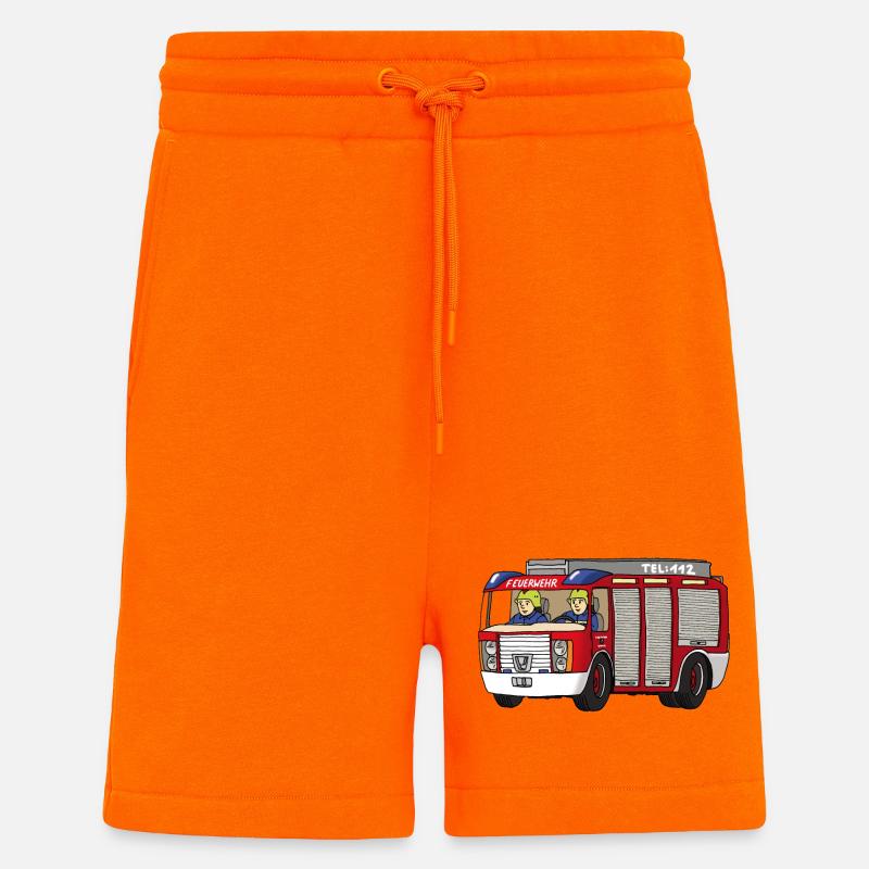 Rüstwagen Feuerwehr - Shorts - made by SPREAD - SUNSET ORANGE