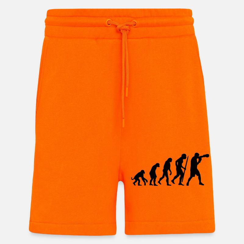 Evolution of Boxing - Shorts - made by SPREAD - SUNSET ORANGE