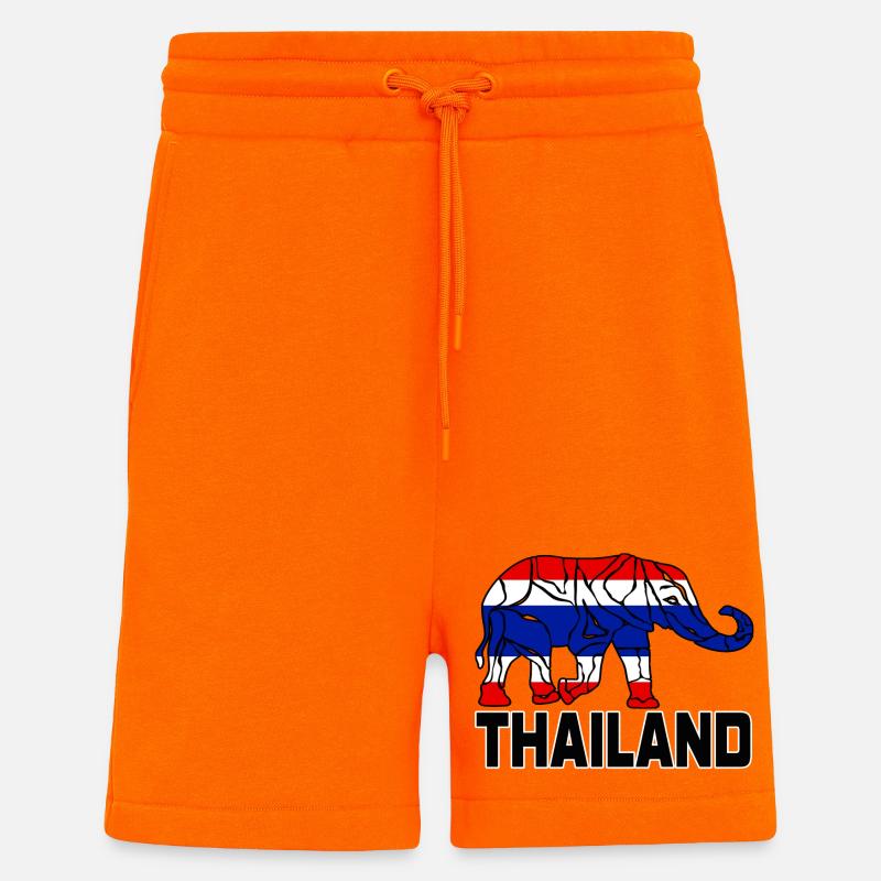 Thaïlande Éléphant / Cadeau / Idée cadeau - Short bio décontracté fabriqué en UE - SUNSET ORANGE
