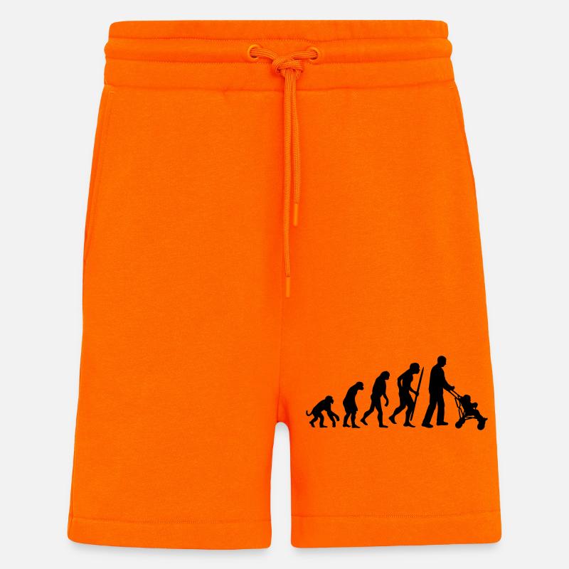 Evolution de la super-papa - Short bio décontracté fabriqué en UE - SUNSET ORANGE