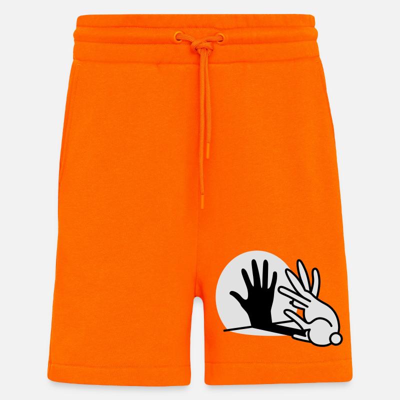 hand shadow rabbit 2 clr - Shorts - made by SPREAD - SUNSET ORANGE