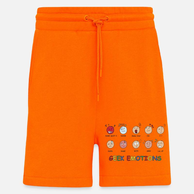 GEEK EMOTIONS - SCHWARZER TEXT - Shorts - made by SPREAD - SUNSET ORANGE