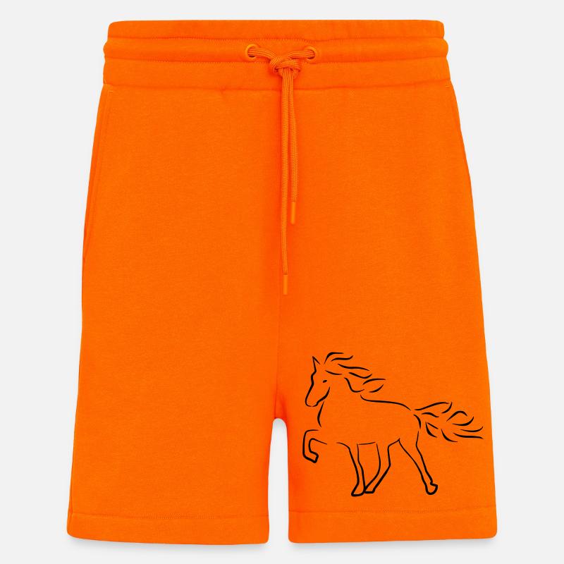 Cheval d’Islande - Short bio décontracté fabriqué en UE - SUNSET ORANGE