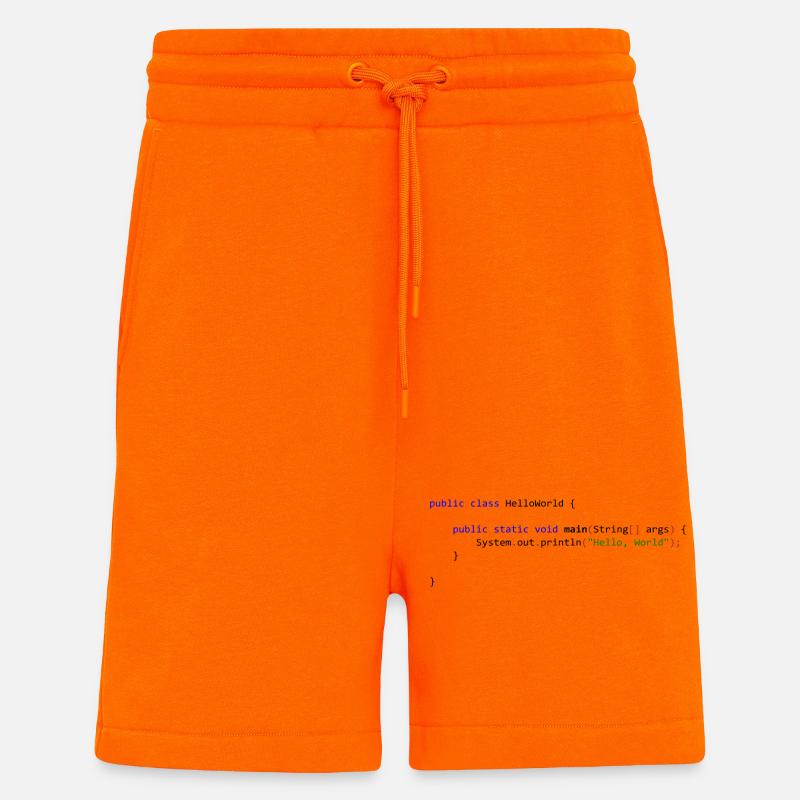 Hello World in Java - Shorts - made by SPREAD - SUNSET ORANGE