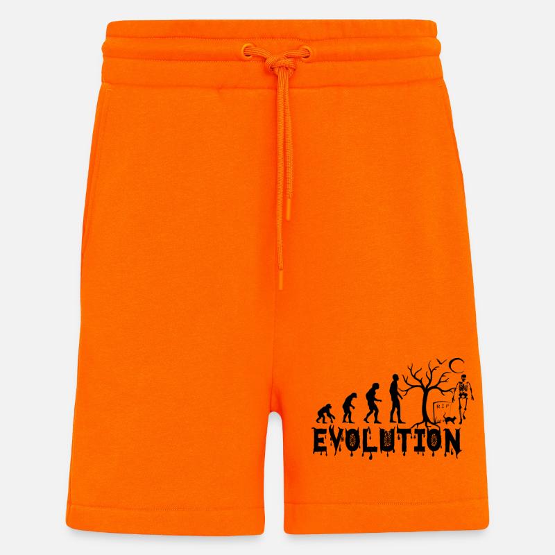 Cadeau EVOLUTION HALLOWEEN - Short bio décontracté fabriqué en UE - SUNSET ORANGE