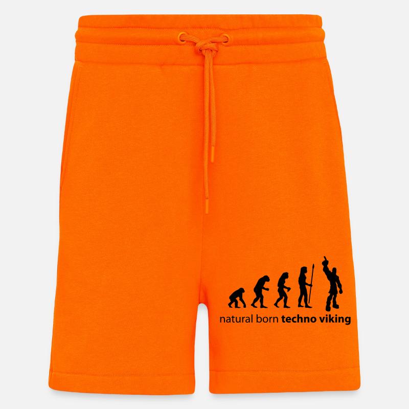 evolution_techno_viking - Short bio décontracté fabriqué en UE - SUNSET ORANGE