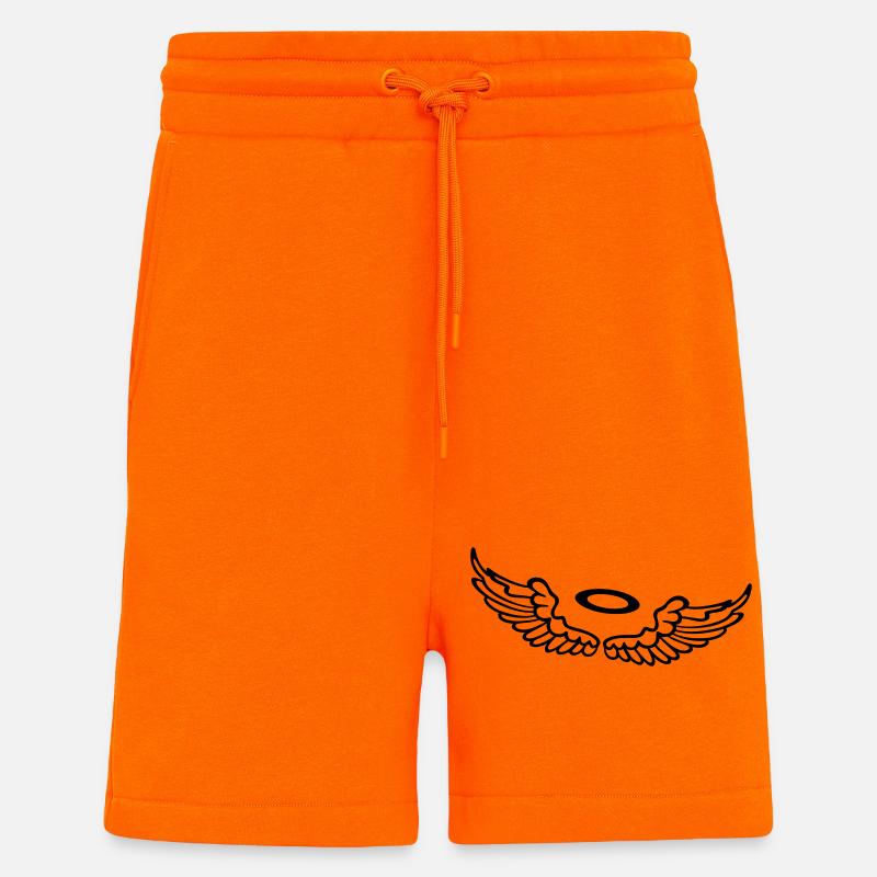 Petites ailes, ailes d'ange avec halo. - Short bio décontracté fabriqué en UE - SUNSET ORANGE