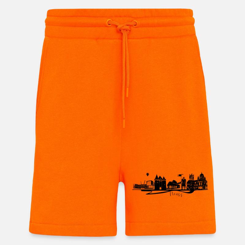 Abstrakte Stadtdesign Neuss - Shorts - made by SPREAD - SUNSET ORANGE