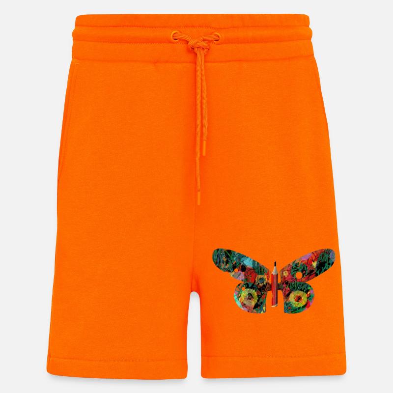 Bunter GraffitiSchmetterling - Shorts - made by SPREAD - SUNSET ORANGE
