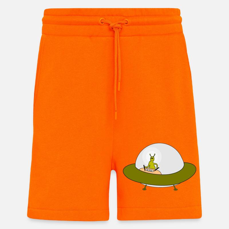 Alien Ufo Freundschaftsmotiv - Shorts - made by SPREAD - SUNSET ORANGE