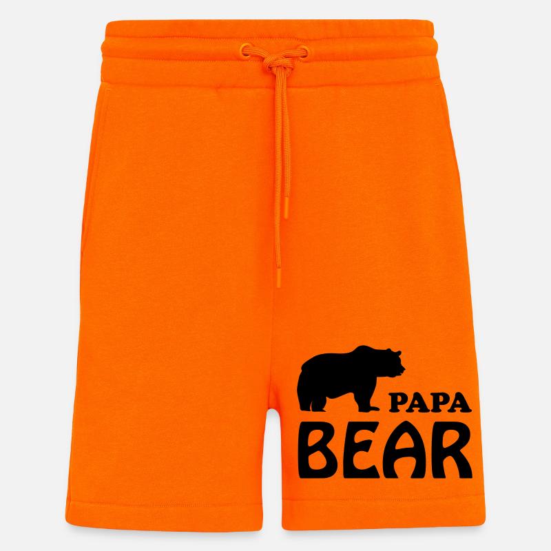 Papa bear Dad daddy vater - Shorts - made by SPREAD - SUNSET ORANGE