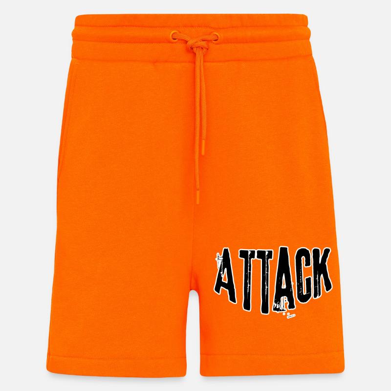 Angriffs-Grunge Schriftzug - Shorts - made by SPREAD - SUNSET ORANGE