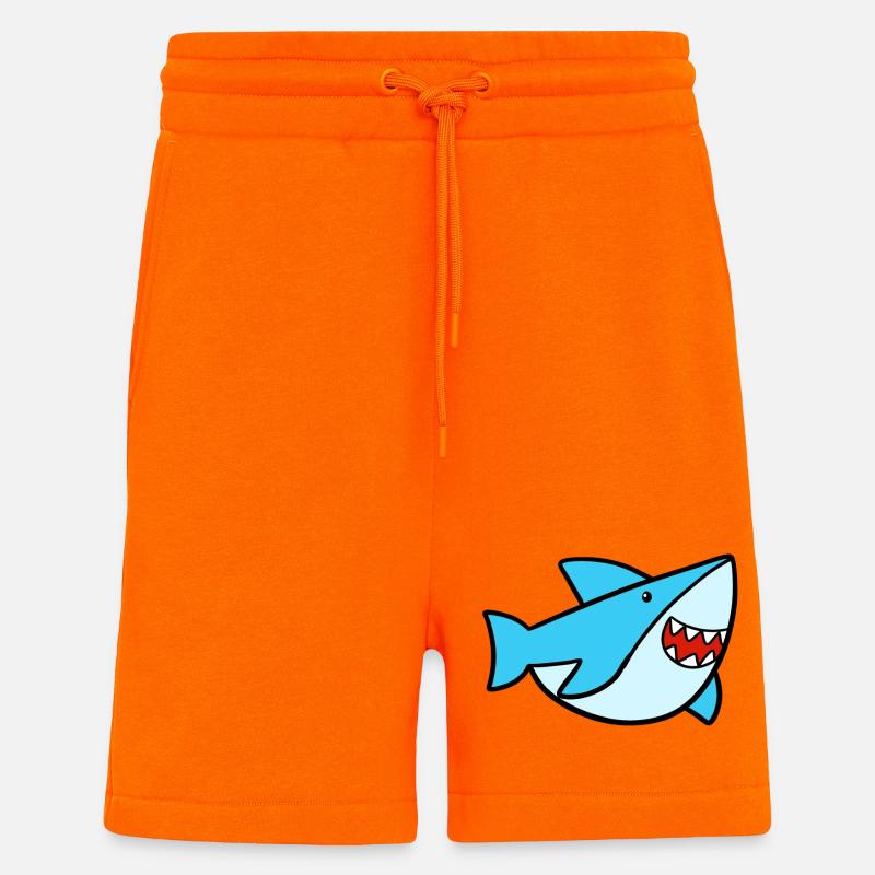 Requin mignon - Short bio décontracté fabriqué en UE - SUNSET ORANGE