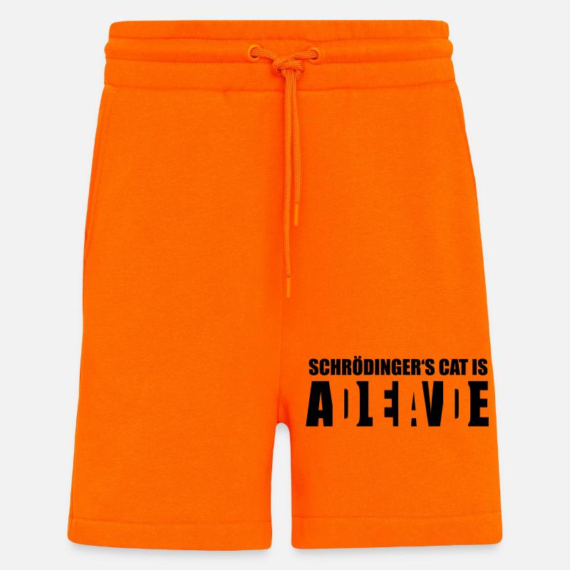 Chat de Schrödinger - Short bio décontracté fabriqué en UE - SUNSET ORANGE