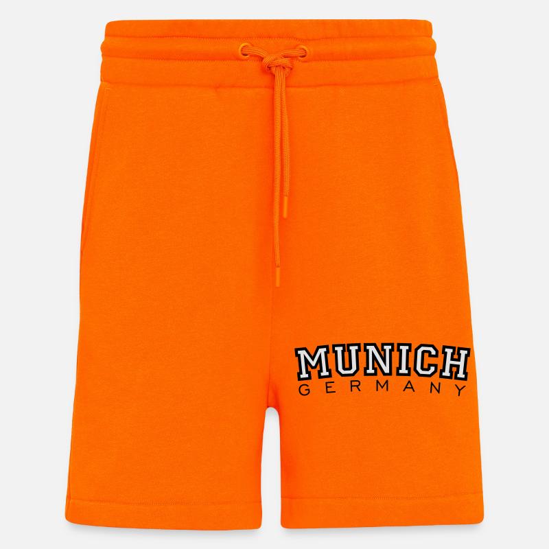 Munich Germany (Schwarz/Weiß) München - Shorts - made by SPREAD - SUNSET ORANGE