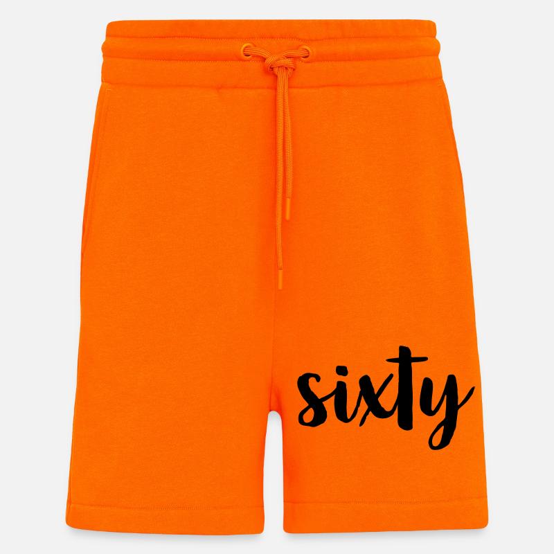 60 soixante 60e anniversaire numéro 60 - Short bio décontracté fabriqué en UE - SUNSET ORANGE